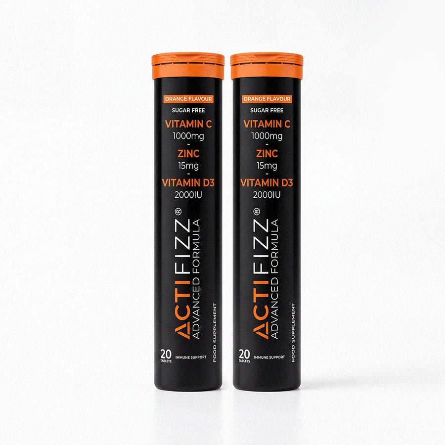 FUNCTNL ActiFizz vitamin C and zinc effervescent tablets with vitamin D3, two orange flavour tubes