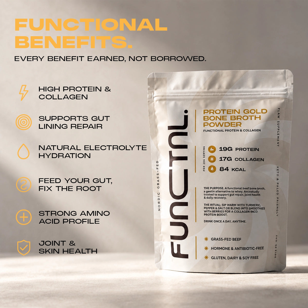 PROTEIN GOLD BEEF BONE BROTH POWDER